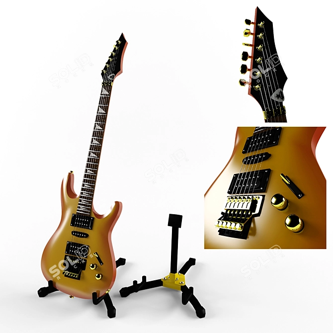 Hercules Electric Guitar Stand: Alina Pro 3D model image 1