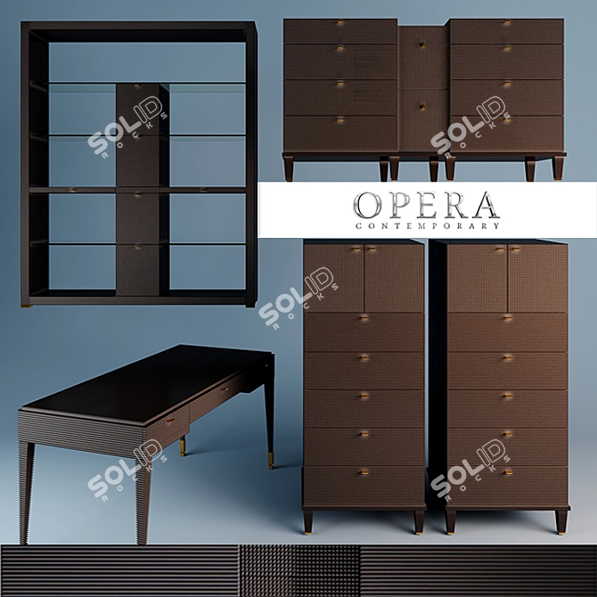 Elegant Silver Opera Necklace 3D model image 1