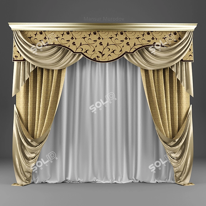 Timeless Beige Blinds 3D model image 1