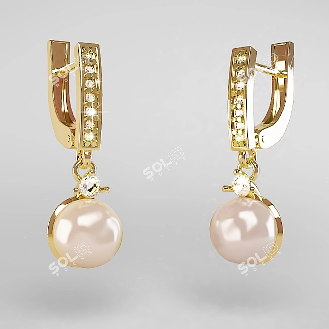 Sparkling Jeweled Earrings- A Must-Have 3D model image 1
