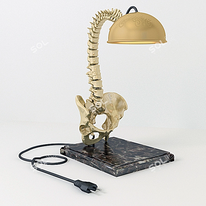 Spine Table Lamp: Textured Design, Height 440mm 3D model image 1