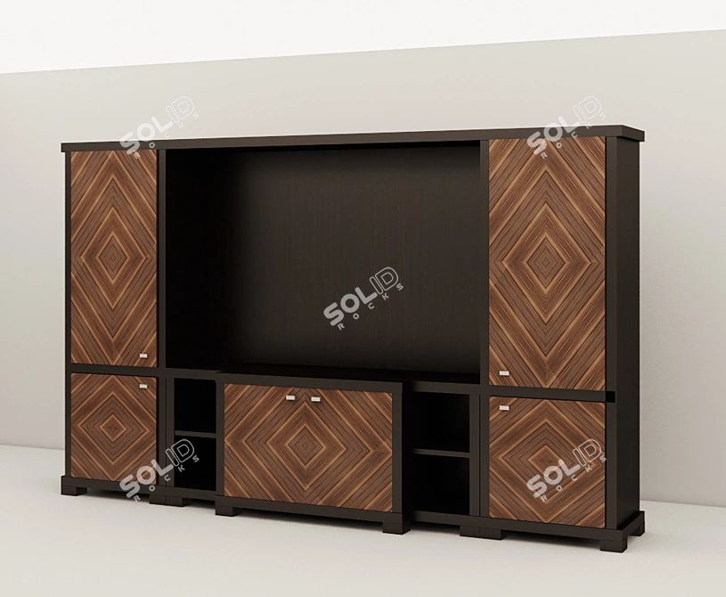 SMANIA LBMUST01: Elegant Italian Cabinet Wall Unit 3D model image 1