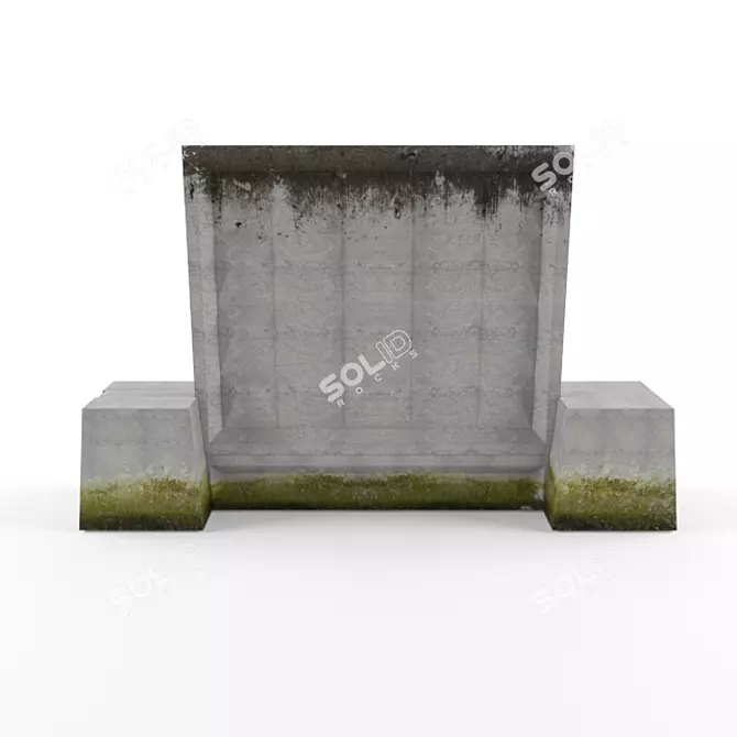  Textured Concrete Barrier 3D model image 1