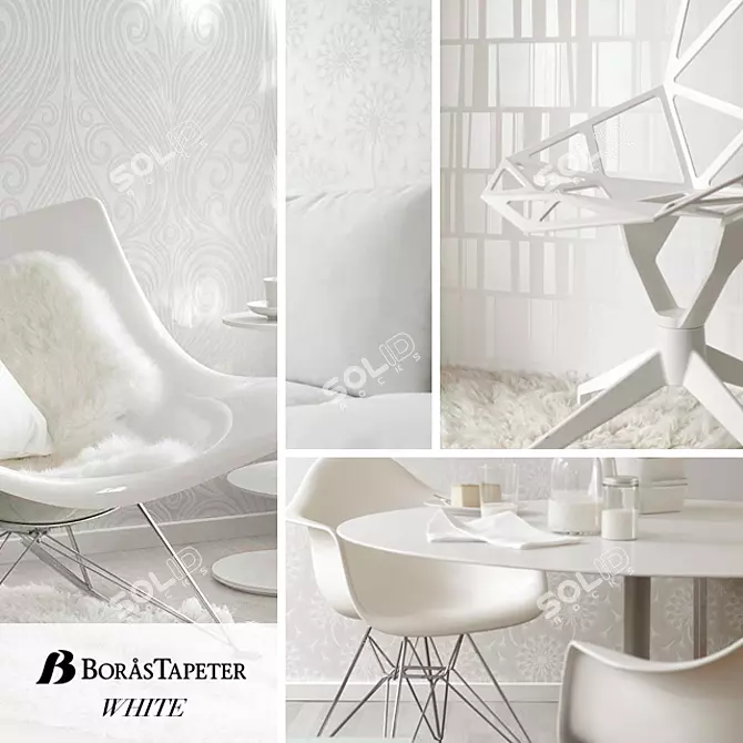 Swedish Chic: Borastapeter White Collection 3D model image 1