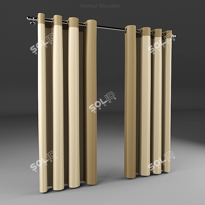 GeoCurtain: Modern Polygonal Design 3D model image 1