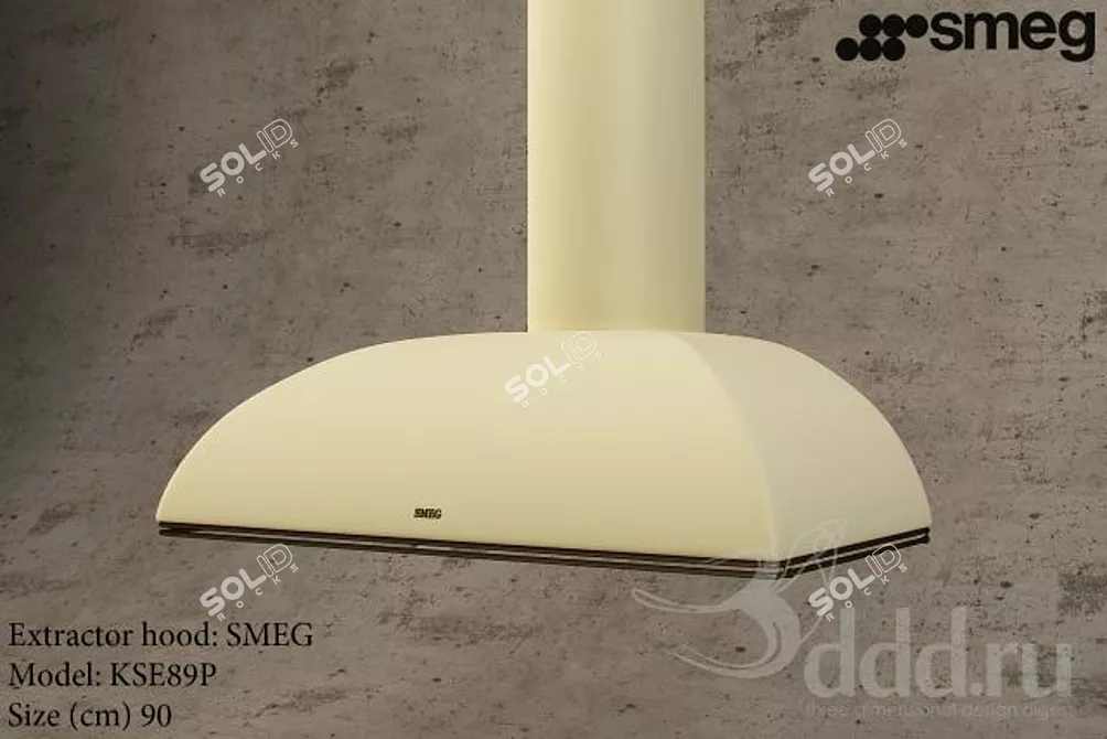  Sleek Stainless Steel Extractor Hood 3D model image 1