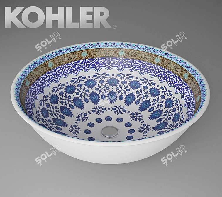 Marrakesh Textured Integrated Sink 3D model image 1