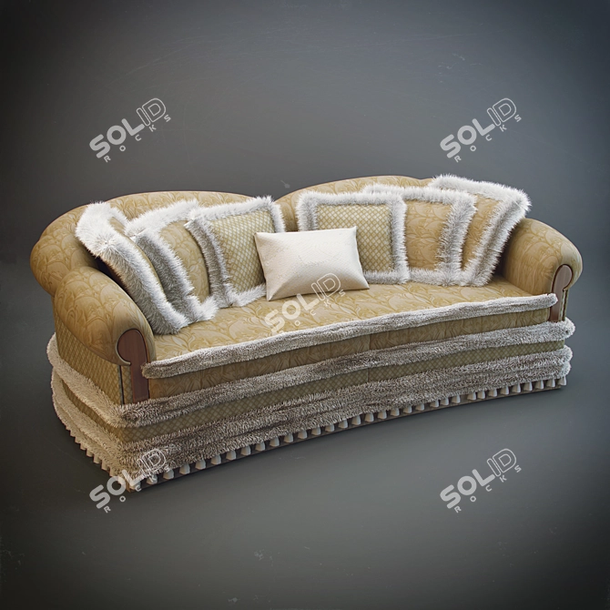 Modern Corner Sofa Set 3D model image 1