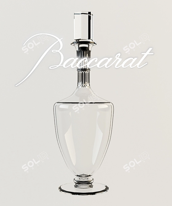 Graceful Glass Decanter 3D model image 1