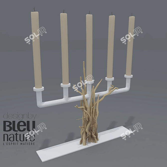 Natural Wood and Metal Design 3D model image 1