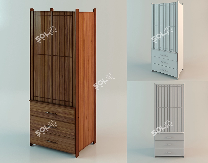 African-inspired Cabinet 3D model image 1