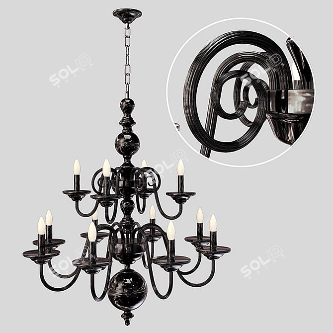 Elegant Preciosa Chandelier 3D model image 2