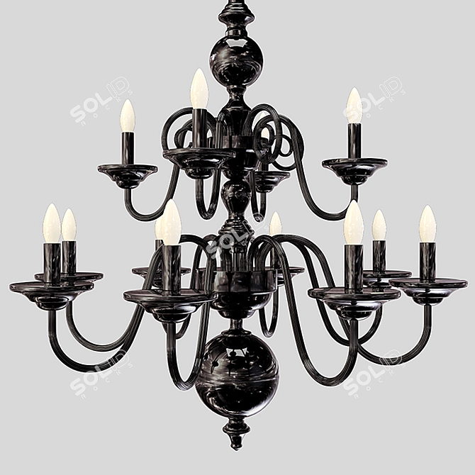 Elegant Preciosa Chandelier 3D model image 3