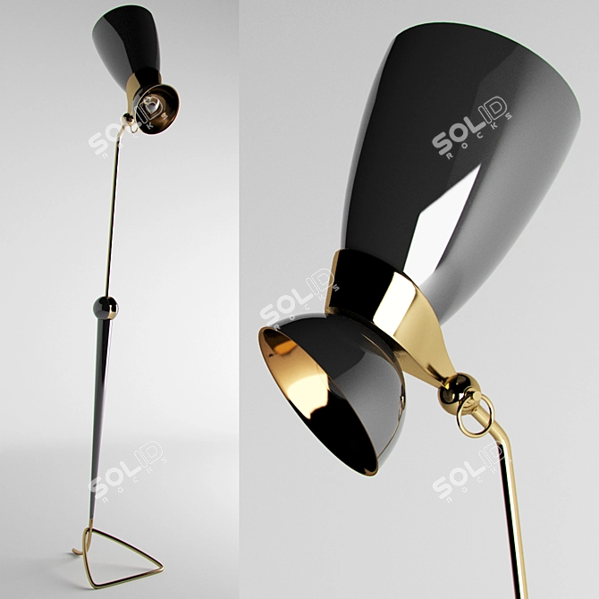 Elegant Amy Floor Lamp 3D model image 1