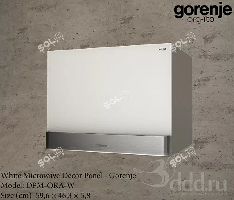Gorenje White Microwave Decor Panel 3D model image 1