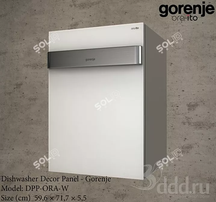 Gorenje DPP-ORA-W: Sleek Dishwasher Decor Panel 3D model image 1