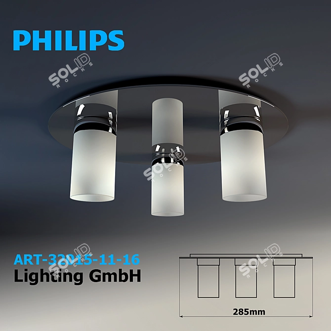 Philips Aloe Chrome Ceiling Light 3D model image 1