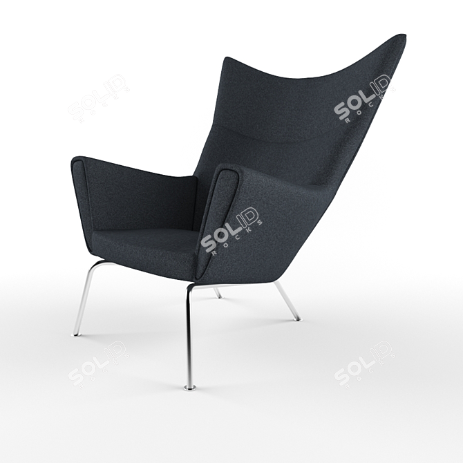 Hans J Wegner's Wing Armchair: Elegant and Timeless Design 3D model image 1