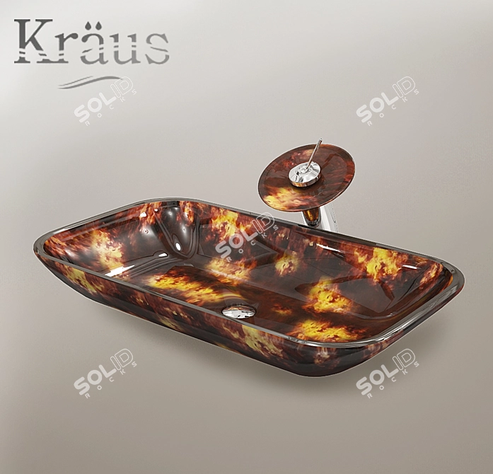 Kraus Autumn Glass Rectangle 3D model image 1