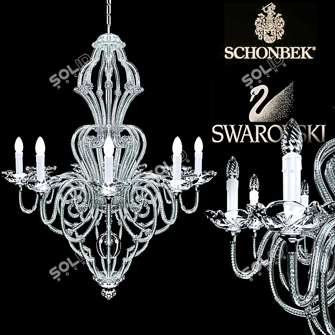 Elegant Swarovski Chandelier - Scheherazade 3D model image 1