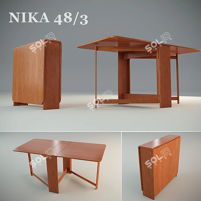 Space-Saving Nika Folding Table 3D model image 1