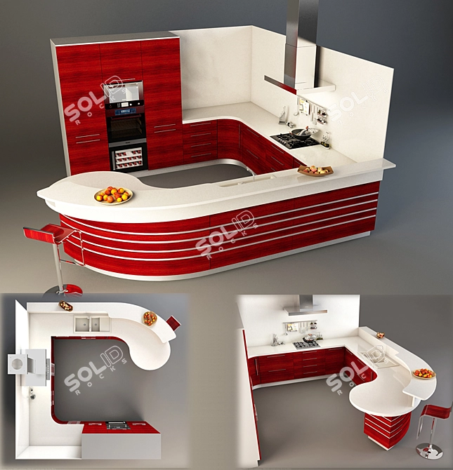 Sleek Kitchen Essentials 3D model image 1