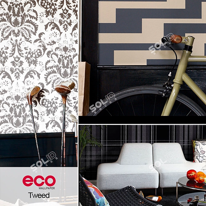 ECO Tweed: Sustainable Desktop Wallpaper Collection 3D model image 1