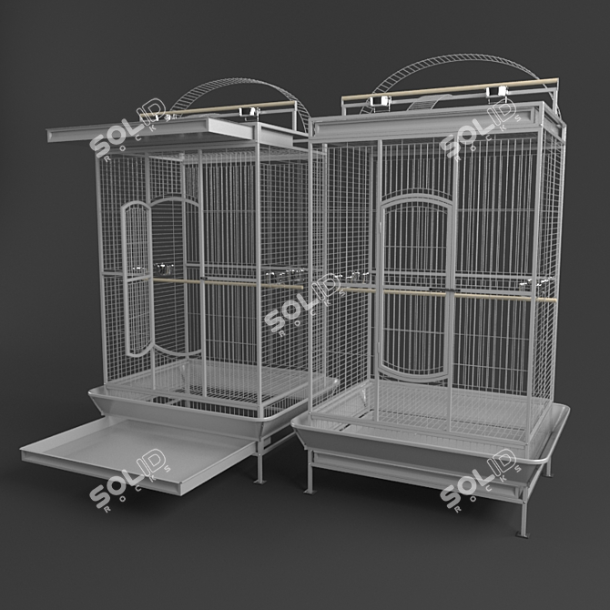 Sturdy Pet Cage: 114x91x201 cm 3D model image 1