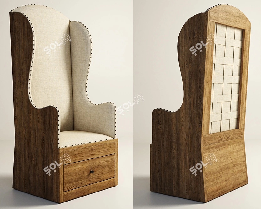 Elegant Castle Armchair: 602.006-F05 3D model image 1