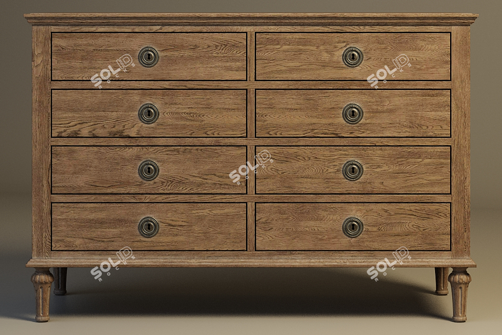 Stylish Cheadle Locker Dresser 3D model image 1