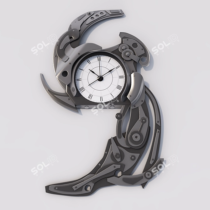 Steampunk Clock Sculpture 3D model image 1