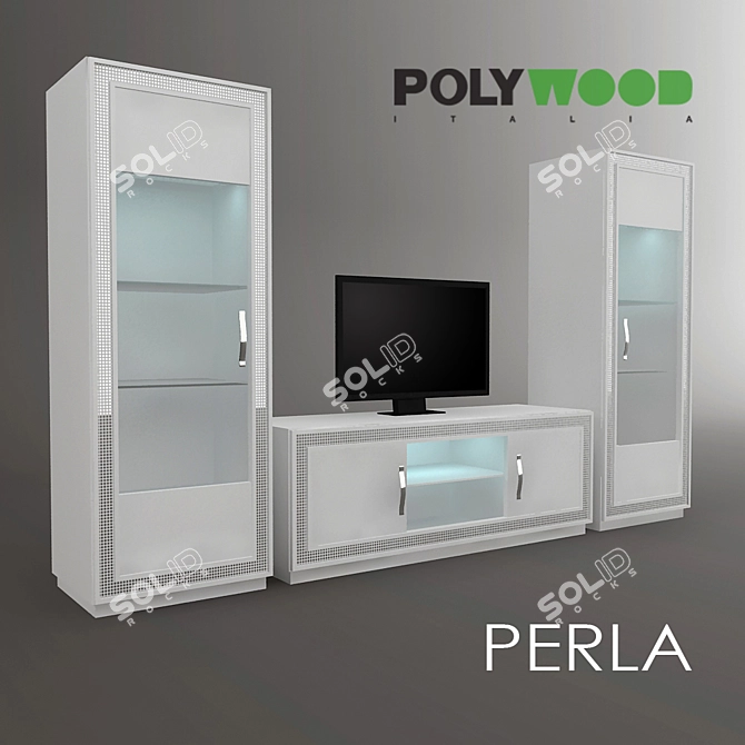 Title: Italian Perla Polywood Furniture 3D model image 1