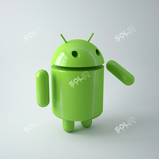 Android Logo 3D Model: Eye-Catching Advertising 3D model image 1