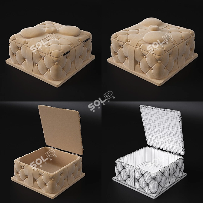 Vray Suede Box: Luxurious Storage Solution 3D model image 1