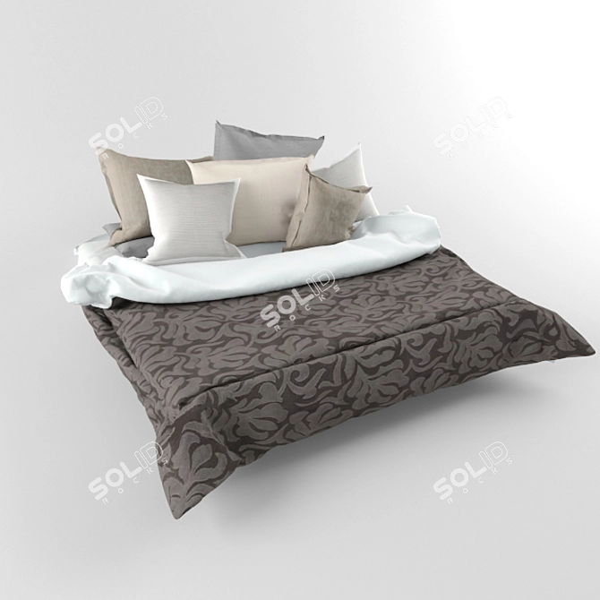 Luxury Dream Bed Linen 3D model image 1