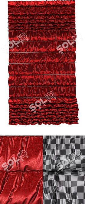 Winter Garden Draped Curtains 3D model image 1