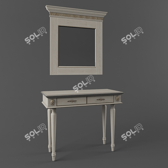 Milan Luxe Console Table 3D model image 1