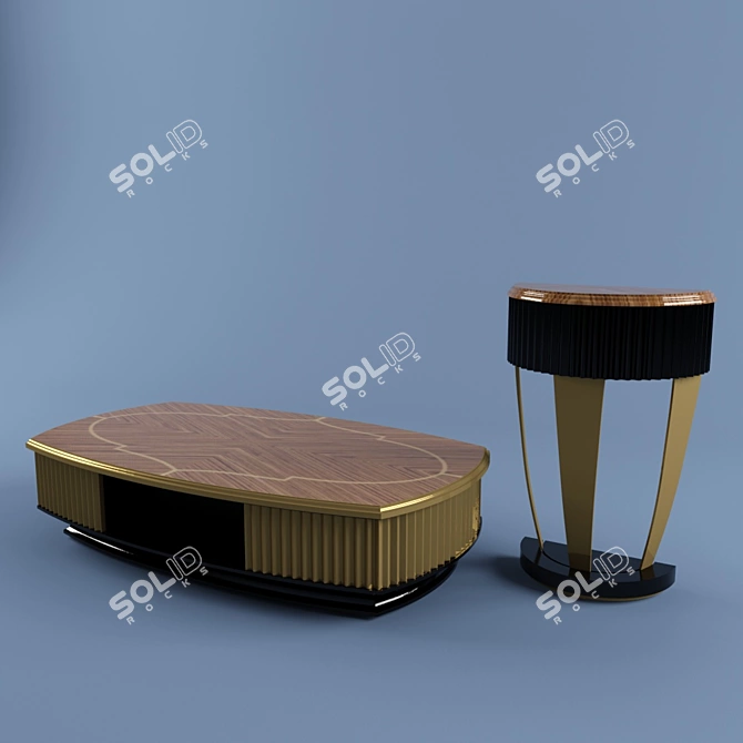Avantgarde Console Table Set 3D model image 1