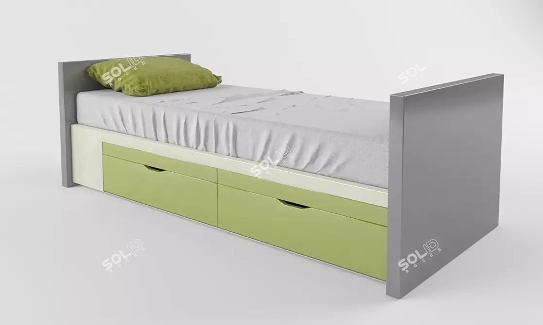 Custom Made Baby Bed 1800x800x590 3D model image 1