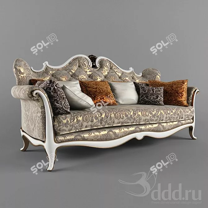 Elegant Comfort: New Classic Sofa 3D model image 1