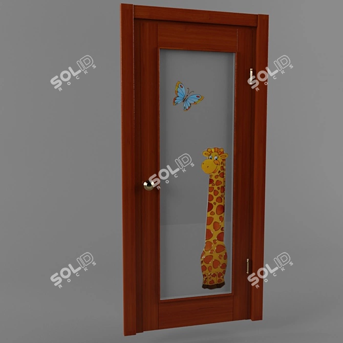 Playful Jungle Interior Doors 3D model image 1