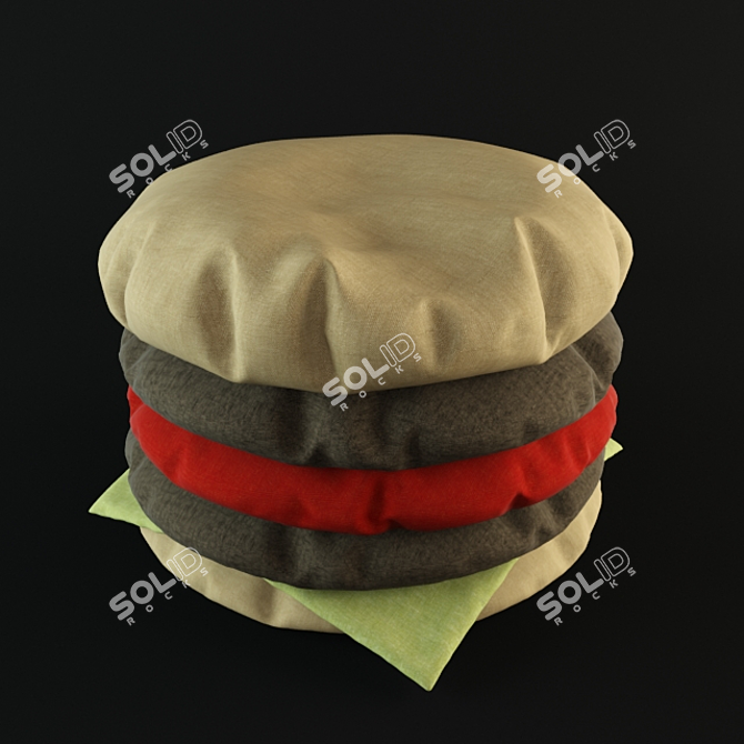 Hamburger Puff Chair: Fun and Comfy! 3D model image 1