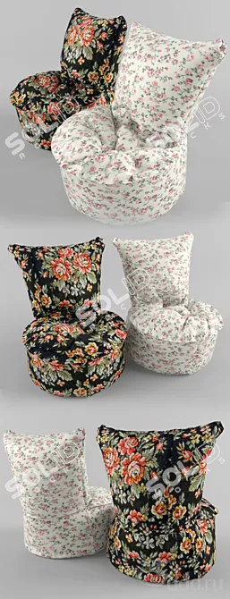 Comfy Russian-inspired Pouf 3D model image 1