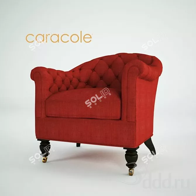 Impeccable Tufted Club Chair 3D model image 1