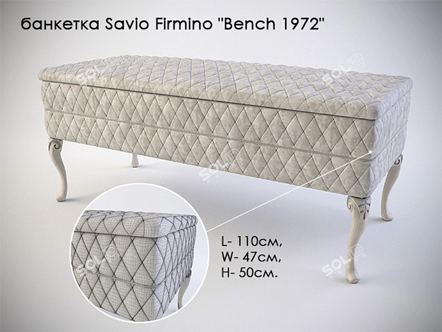 Vintage-inspired Bench by Savio Firmino 3D model image 4