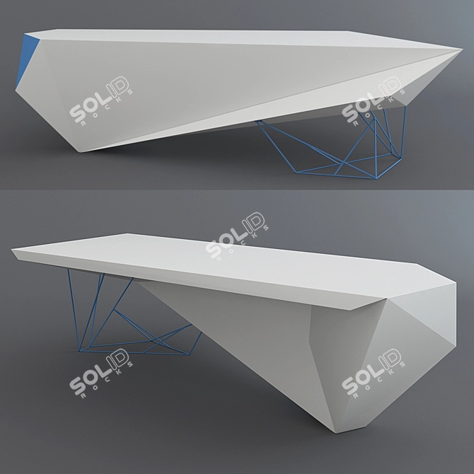 Customizable Exhibit Desk 3D model image 1