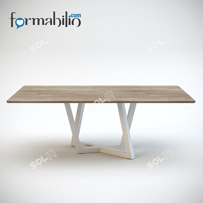 Sleek Dedalo Dining Table 3D model image 1