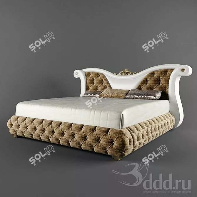 Timeless Elegance Classic Bed 3D model image 1