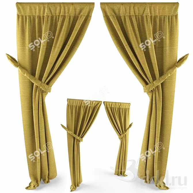 Elegant Drapes for Alluring Spaces 3D model image 1