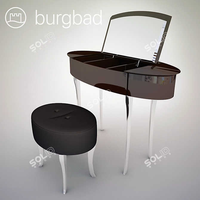 Elegant Diva Vanity Table 3D model image 1